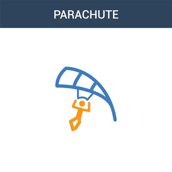 Dos Icono Vector Concepto Paracaídas Color Ilustración Vector Paracaídas Color — Vector de stock