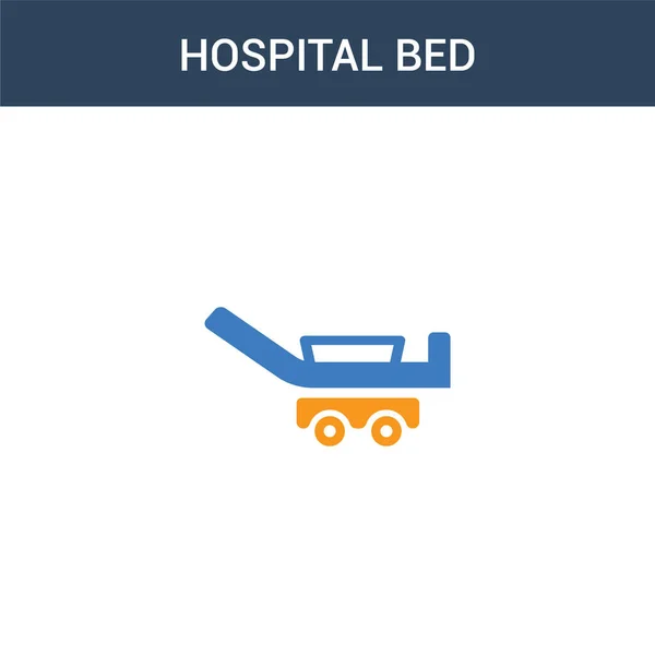 Zweifarbiges Krankenhausbett Konzept Vektor Symbol Farbige Krankenhausbett Vektor Illustration Isoliertes — Stockvektor