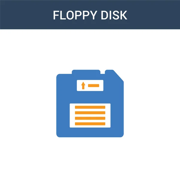 Δύο Χρωματιστά Εικονίδιο Διάνυσμα Έννοια Δισκέτα Έγχρωμη Floppy Διανυσματική Απεικόνιση — Διανυσματικό Αρχείο