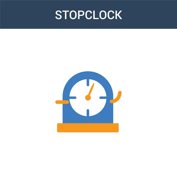 Icône Vectorielle Concept Stopclock Deux Couleurs Illustration Vectorielle Chronomètre Couleurs — Image vectorielle