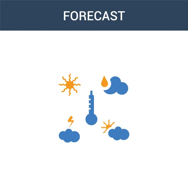Two Colored Forecast Concept Vector Icon Color Forecast Vector Illustration — Stock Vector