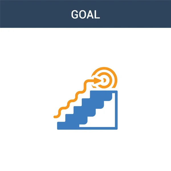 Twee Gekleurde Goal Concept Vector Icoon Kleuren Doelstelling Vector Illustratie — Stockvector