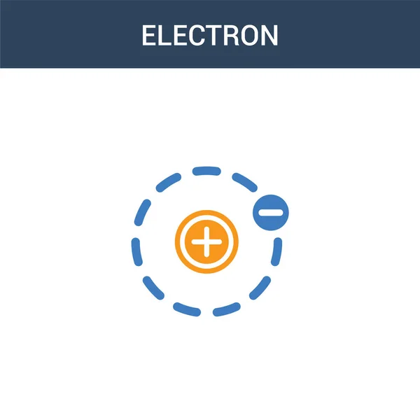 Ícone Vetorial Conceito Dois Elétrons Coloridos Ilustração Vetor Elétron Cor — Vetor de Stock