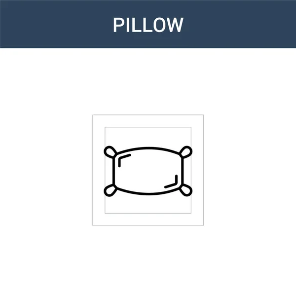 Dois Colorido Pillow Conceito Vetor Ícone Cor Pillow Vetor Ilustração —  Vetores de Stock