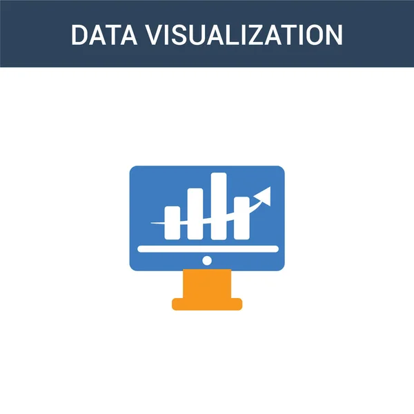 Två Färgade Data Visualisering Koncept Vektor Ikon Färg Data Visualisering — Stock vektor