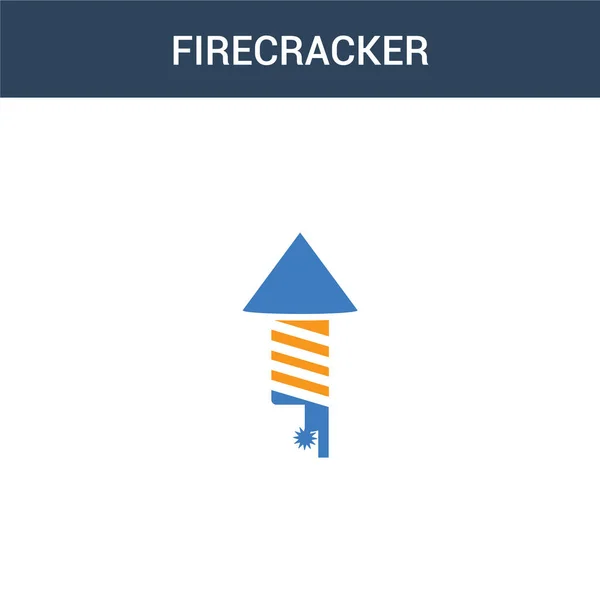 Zweifarbige Firecracker Konzept Vektor Symbol Farbige Feuerwerksvektorabbildung Isoliertes Blaues Und — Stockvektor