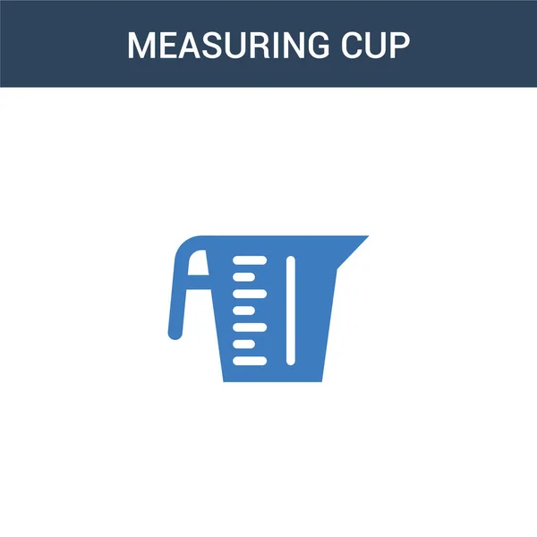 Twee Gekleurde Measuring Cup Concept Vector Icoon Kleuren Meten Cup — Stockvector