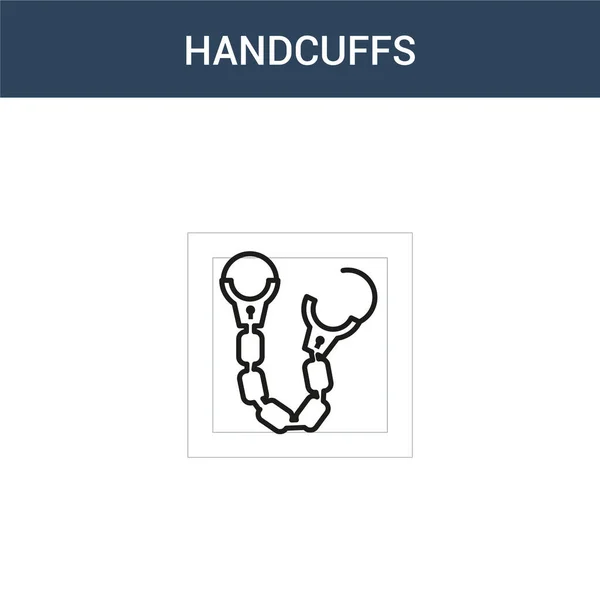 Duas Algemas Coloridas Conceito Vetor Ícone Cor Handcuffs Vetor Ilustração —  Vetores de Stock