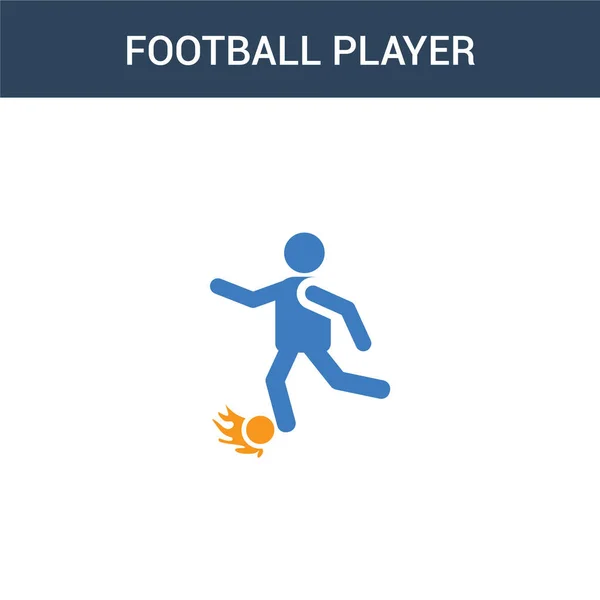 Dos Jugador Fútbol Color Jugando Icono Vector Concepto Jugador Fútbol — Vector de stock