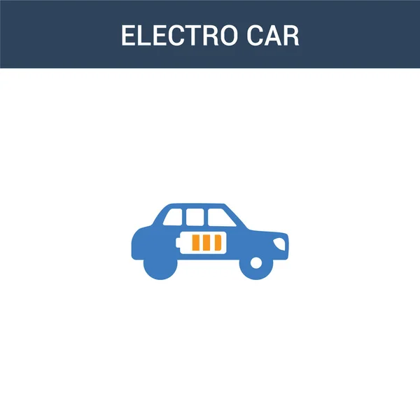 Zweifarbiges Elektroauto Konzeptvektorsymbol Farbige Elektro Auto Vektor Illustration Isoliertes Blaues — Stockvektor