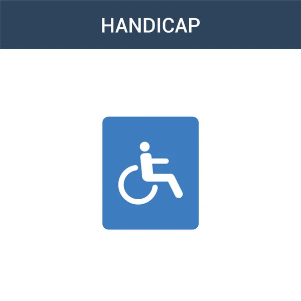 Dois Colorido Handicap Conceito Vetor Ícone Cor Handicap Vetor Ilustração — Vetor de Stock
