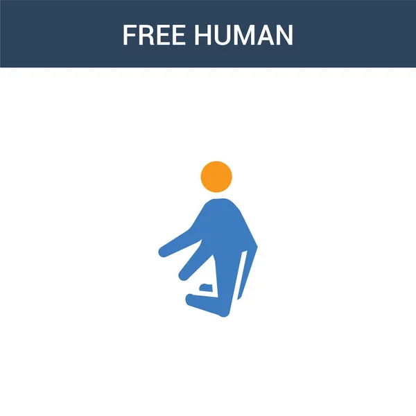 Due Colorati Concetto Umano Libero Icona Vettoriale Illustrazione Vettoriale Umana — Vettoriale Stock