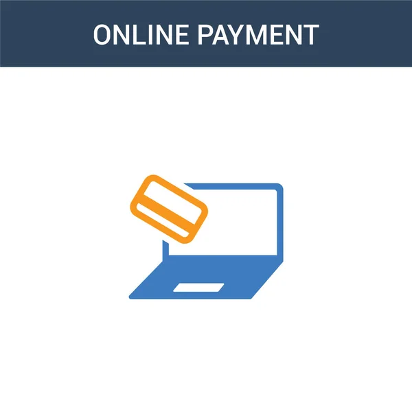 Иконка Вектора Концепции Оплаты Онлайн Двухцветная Иллюстрация Вектора Онлайн Платежей — стоковый вектор