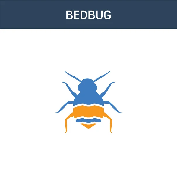 Dois Colorido Bedbug Conceito Vetor Ícone Ilustração Vetorial Percevejo Cor — Vetor de Stock