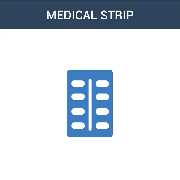 Zweifarbige Medizinische Strip Konzept Vektor Symbol Farbige Medizinische Streifenvektorabbildung Isoliertes — Stockvektor