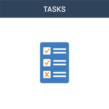 iki renkli görev konsept vektör simgesi. 2 renk görev vektör illüstrasyonu. Beyaz arkaplanda izole edilmiş mavi ve turuncu epinefrin simgesi.