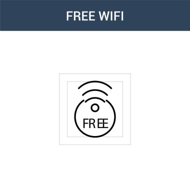 İki renkli kablosuz ağ konsepti vektör simgesi. 2 renk ücretsiz kablosuz vektör illüstrasyonu. Beyaz arkaplanda izole edilmiş mavi ve turuncu epinefrin simgesi.