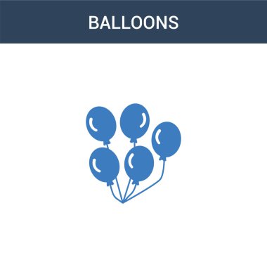 İki renkli Balon konsept vektör ikonu. 2 renk Balon vektör çizimi. Beyaz arkaplanda izole edilmiş mavi ve turuncu epinefrin simgesi.