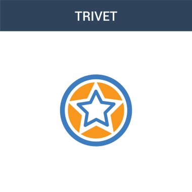 iki renkli trivet konsept vektör ikonu. 2 renk trivet vektör illüstrasyonu. Beyaz arkaplanda izole edilmiş mavi ve turuncu epinefrin simgesi.