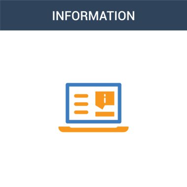 iki renkli bilgi konsept vektör simgesi. 2 renk Bilgi vektör illüstrasyonu. Beyaz arkaplanda izole edilmiş mavi ve turuncu epinefrin simgesi.