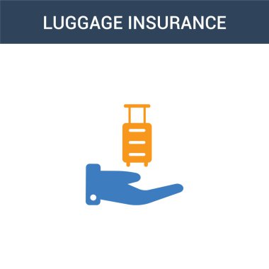 İki renkli sigorta konsept vektör ikonu. 2 renk sigorta vektör çizimi. Beyaz arkaplanda izole edilmiş mavi ve turuncu epinefrin simgesi.