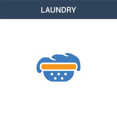 iki renkli çamaşırhane konsept vektör simgesi. 2 renk çamaşırhane vektör illüstrasyonu. Beyaz arkaplanda izole edilmiş mavi ve turuncu epinefrin simgesi.