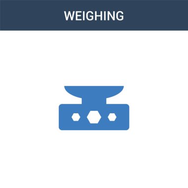 iki renkli ağırlık konsepti vektör simgesi. 2 renk ağırlık vektör çizimi. Beyaz arkaplanda izole edilmiş mavi ve turuncu epinefrin simgesi.