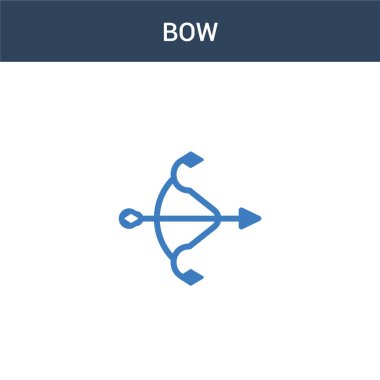 iki renkli yay konsept vektör simgesi. 2 renk yay vektör çizimi. Beyaz arkaplanda izole edilmiş mavi ve turuncu epinefrin simgesi.