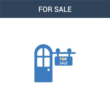 Satılık konsept vektör simgesi olarak iki renkli. Satılık vektör illüstrasyonu için 2 renk. Beyaz arkaplanda izole edilmiş mavi ve turuncu epinefrin simgesi.