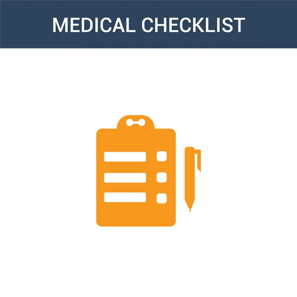 Dwie Kolorowe Medyczne Ikony Wektorowe Listy Kontrolnej Kolor Medyczny Lista — Wektor stockowy