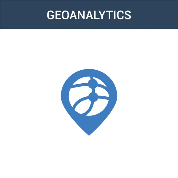 Dos Iconos Vector Concepto Geoanalytics Colores Color Geoanalytics Vector Ilustración — Vector de stock