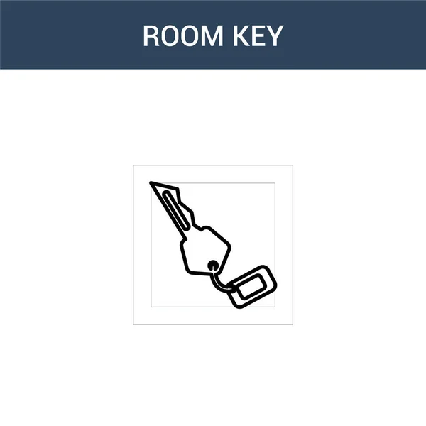 Дві Кольорові Концепції Ключа Кімнати Векторна Піктограма Кольори Ключ Кімнати — стоковий вектор