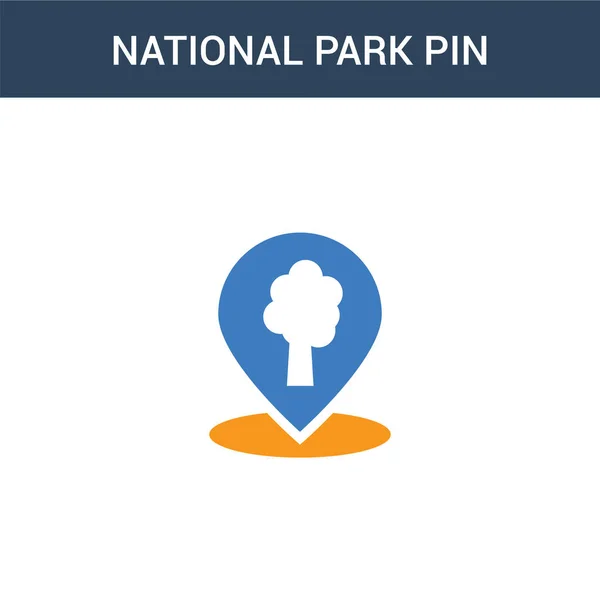 Dos Color Del Parque Nacional Pin Icono Vector Concepto Color — Archivo Imágenes Vectoriales