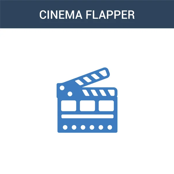 Dos Colores Cine Flapper Concepto Vector Icono Color Cine Flapper — Vector de stock