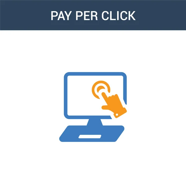 Twee Gekleurde Pay Click Concept Vector Icoon Kleuren Pay Click — Stockvector