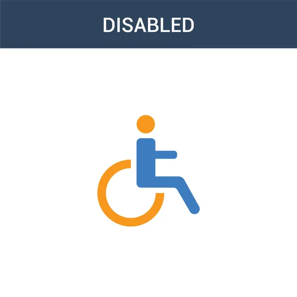 Dwie Kolorowe Ikony Wektora Koncepcji Niepełnosprawnego Kolor Ilustracja Wektora Niepełnosprawnego — Wektor stockowy