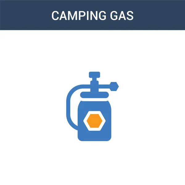 Dos Colores Camping Gas Concepto Vector Icono Color Camping Vector — Archivo Imágenes Vectoriales