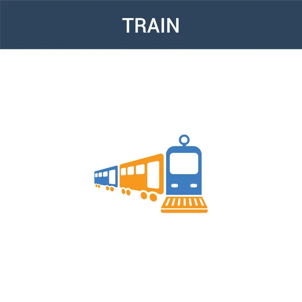 Icône Vectorielle Concept Train Deux Couleurs Illustration Vectorielle Train Couleurs — Image vectorielle