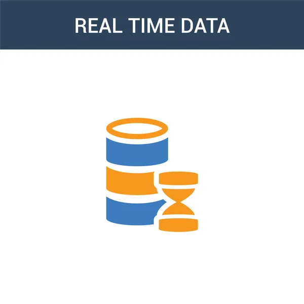 Dois Coloridos Ícone Vetor Conceito Dados Tempo Real Cores Ilustração — Vetor de Stock