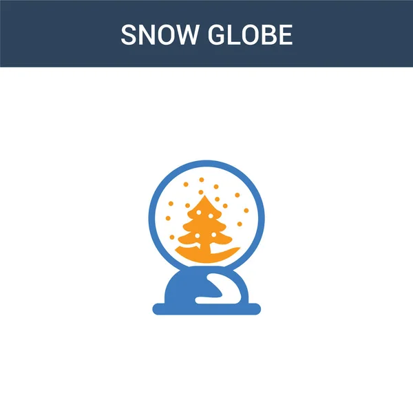 Twee Gekleurde Snow Globe Concept Vector Icoon Kleuren Sneeuwbol Vector — Stockvector