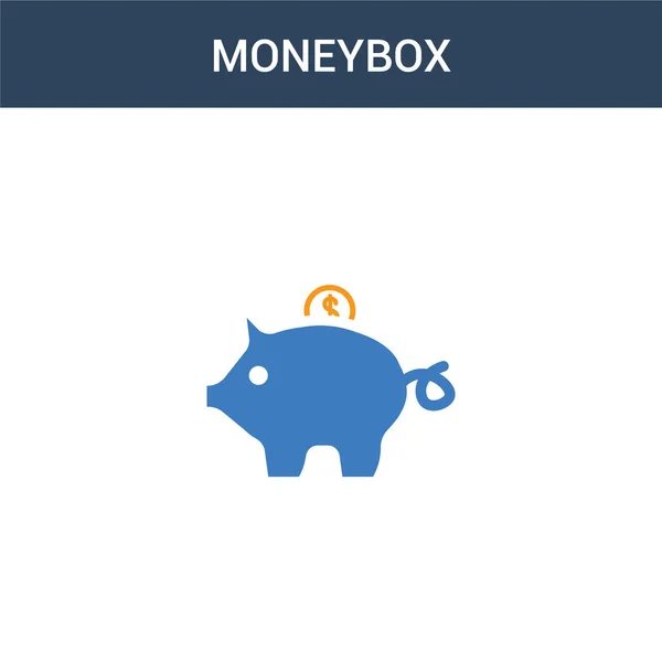 Due Colorati Moneybox Concetto Icona Vettoriale Illustrazione Vettoriale Moneybox Colori — Vettoriale Stock