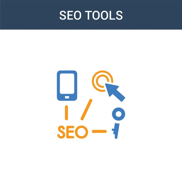 Duas Cores Seo Tools Conceito Vetor Ícone Cores Seo Tools —  Vetores de Stock