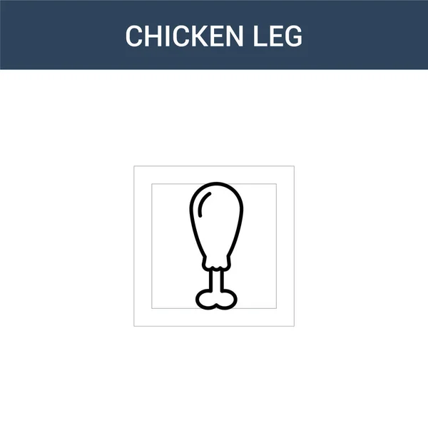 Zweifarbige Konzeptvektorsymbol Für Hühnerkeulen Farbige Chicken Leg Vektor Illustration Isoliertes — Stockvektor