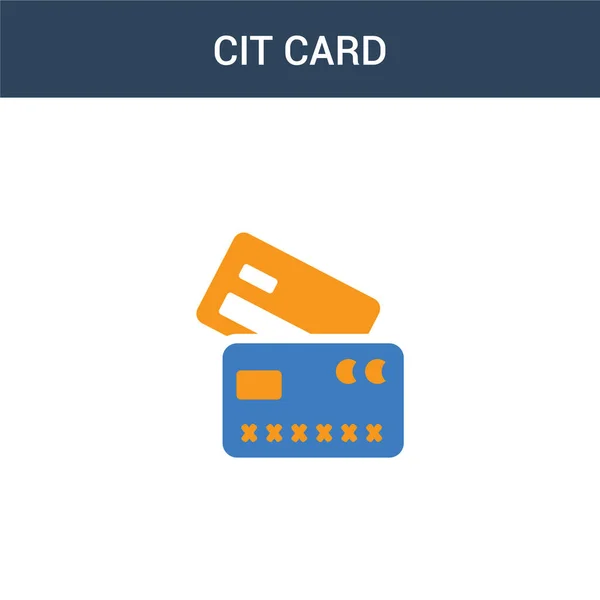 Zweifarbiges Cit Card Konzept Vektorsymbol Farbige Cit Karte Vektor Illustration — Stockvektor