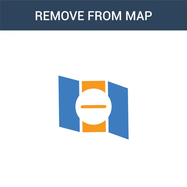 Two Colored Remove Map Concept Vector Icon Inglês Cores Remover — Vetor de Stock