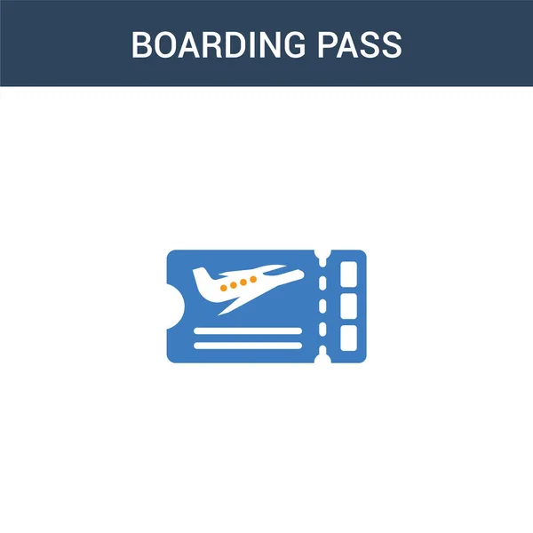 Dvě Barevné Boarding Pass Koncept Vektorové Ikony Barva Boarding Pass — Stockový vektor