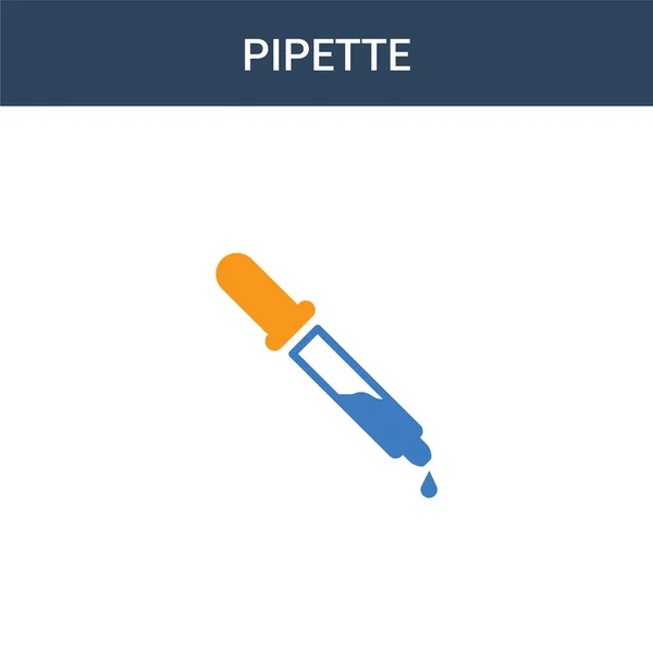 Icône Vectorielle Concept Pipette Deux Couleurs Illustration Vectorielle Pipette Couleurs — Image vectorielle