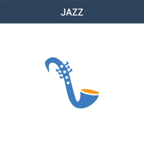 Icône Vectorielle Concept Jazz Deux Couleurs Illustration Vectorielle Jazz Couleurs — Image vectorielle