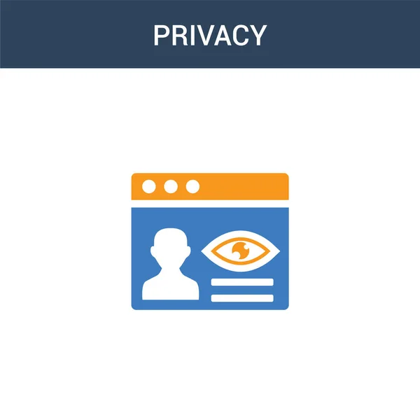 Dos Iconos Vector Concepto Privacidad Colores Color Ilustración Vectorial Privacidad — Vector de stock
