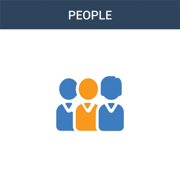 Twee Gekleurde People Concept Vector Icoon Kleuren People Vector Illustratie — Stockvector